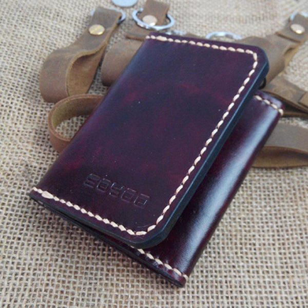 Leather Mens Front Pocket Bifold Small Wallets Card Wallet for Men