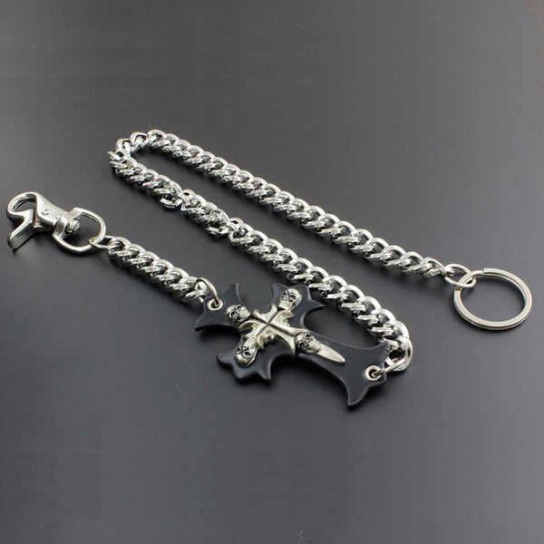 Solid Stainless Steel Cross Wallet Chain Cool Punk Rock Biker Trucker Wallet Chain Trucker Wallet Chain for Men