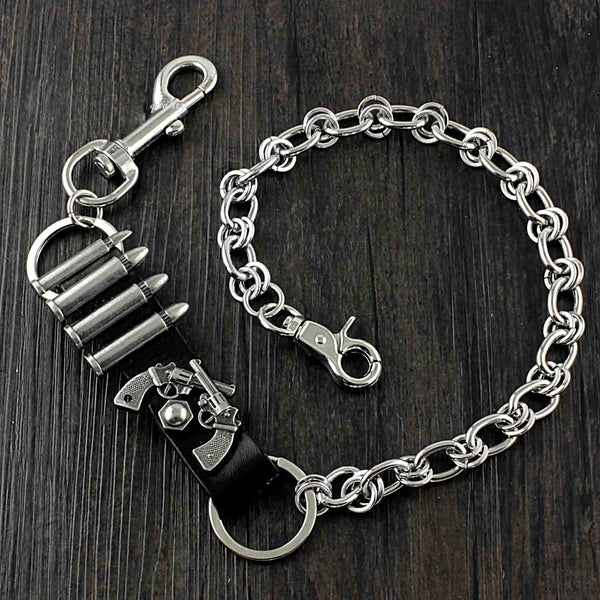 Solid Stainless Steel Revolver Wallet Chain Cool Punk Rock Biker Trucker Wallet Chain Trucker Wallet Chain for Men