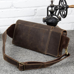 Vintage Leather Mens Fanny Pack Waist Bag Hip Pack Belt Bag Bumbag for Men