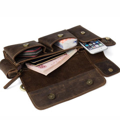 Vintage Leather Mens Fanny Pack Waist Bag Hip Pack Belt Bag Bumbag for Men