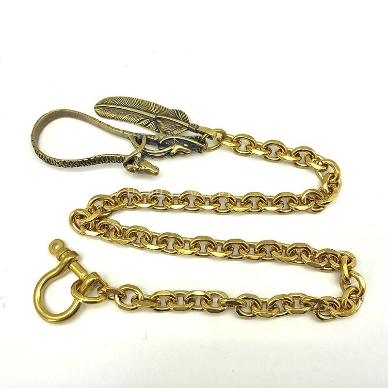 Cool Brass Dragon 40cm Rock Wallet Chain Biker Jean Wallet Chain Trucker Wallet Chain for Men