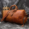 Cool Brown Leather Mens 19'' Overnight Bag Duffle Bag Travel Bag Large Weekender Bag for Men
