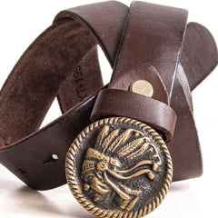 Handmade Genuine Custom Leather Mens Indian Leather Men Coffee Belt for Men - iChainWallets