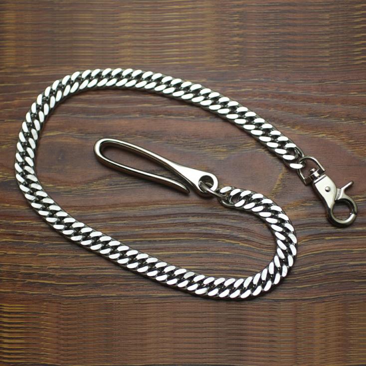 Cool Men's Silver Stainless Steel Pants Chain Biker Wallet Chain For Men