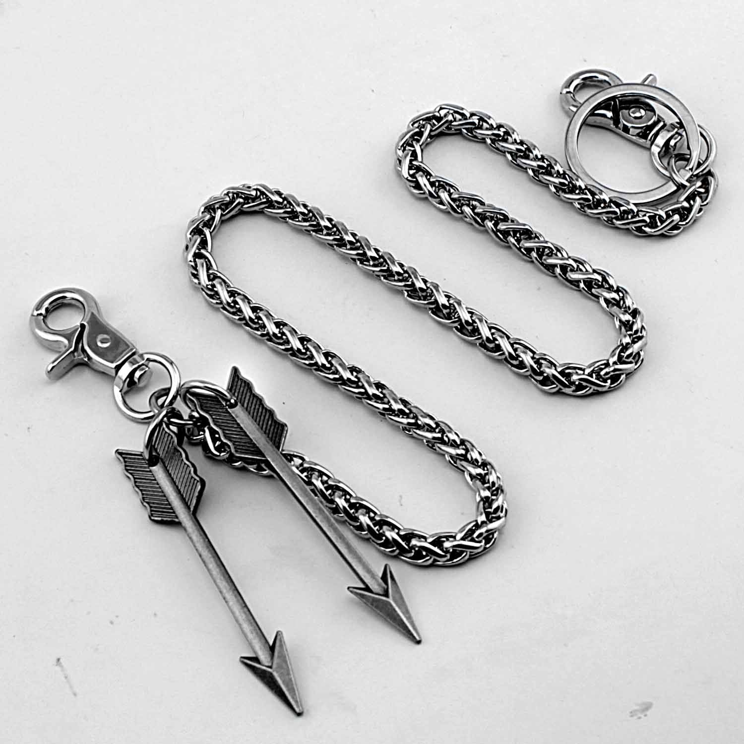 Silver Double Arrow Key Chain Pants Chain Long Wallet Chain Biker Wallet Chain For Men