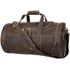 Casual Brown Leather Round Men's Large Overnight Bag Travel Bag Luggage Weekender Bag For Men