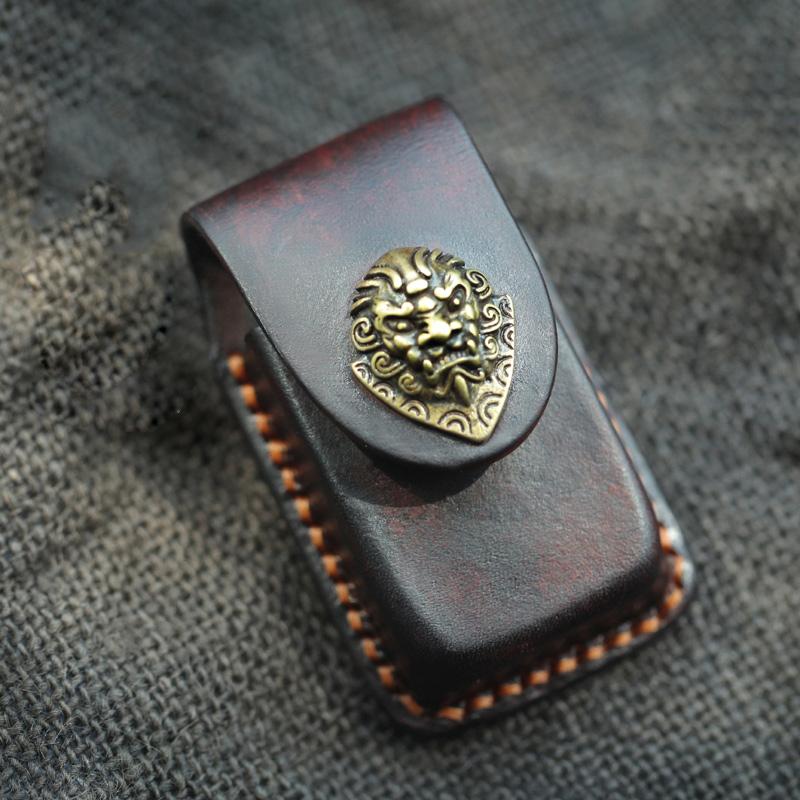 Cool Mens Leather Zippo Lighter Case Handmade Custom Zippo lighter Hol