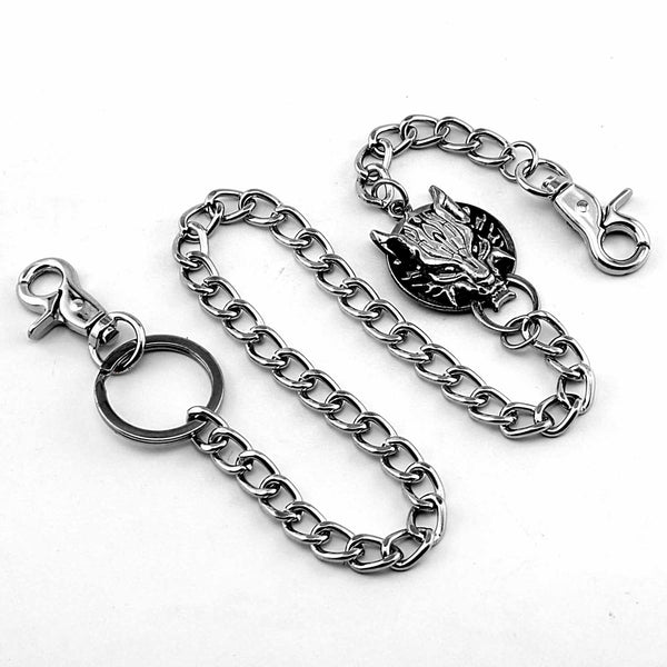 Cool Wolf Mens Punk Pants Chain Wallet Chain Long Biker Wallet Chain For Men