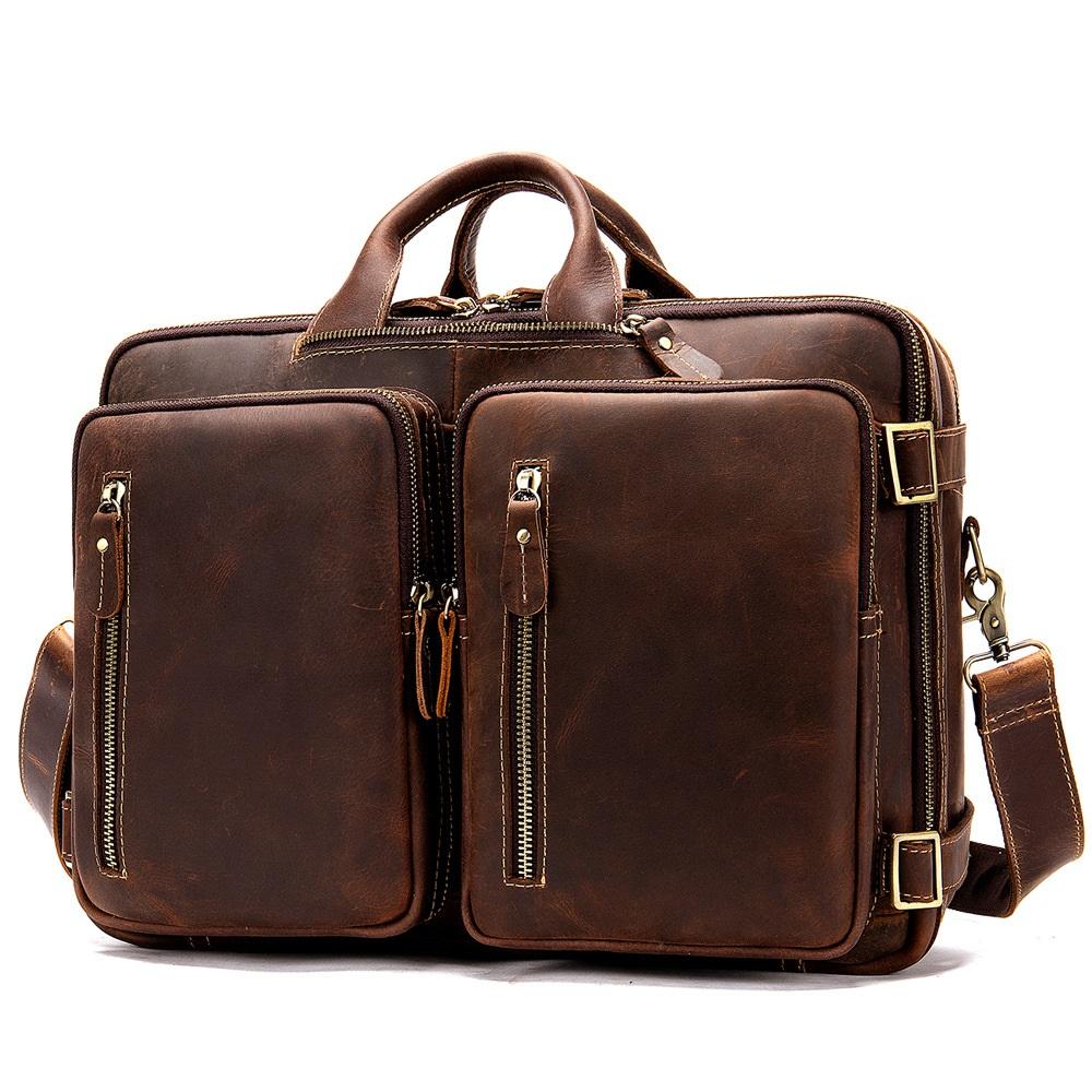 Classy Leather Men's Briefcase Travel Bag Messenger Bag Shoulder Bags Backpack For Men