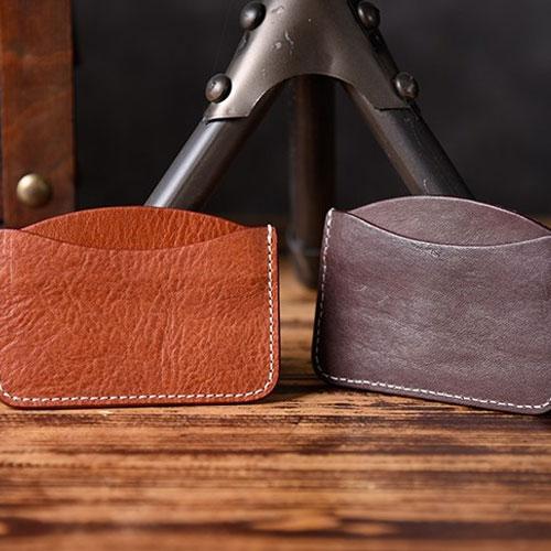 Handmade Mens Cool billfold Leather Wallet Men Small Card Slim Wallets Bifold for Men - iChainWallets