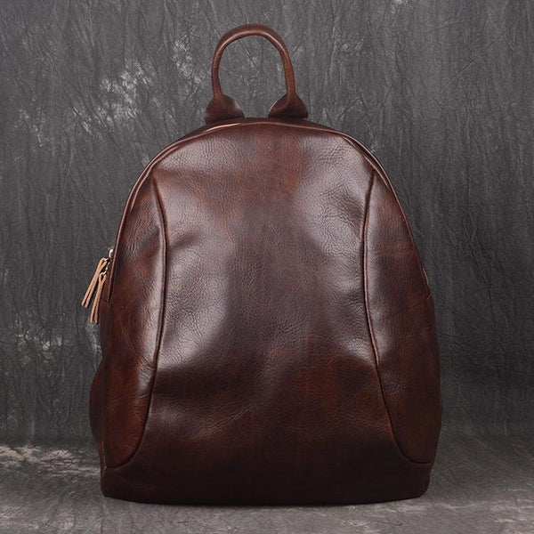 Vintage Leather Brown Men's Backpack Computer Backpack College Backpack For Men