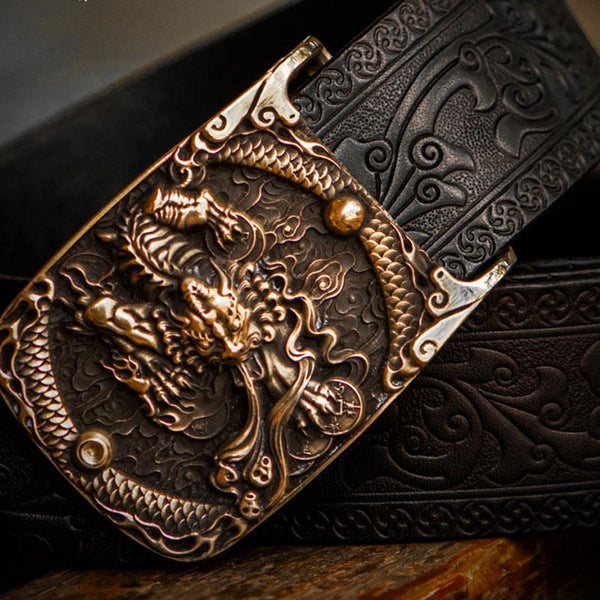 Handmade Genuine Leather Mens Belt Custom Cool Leather Men Black Belt for Men