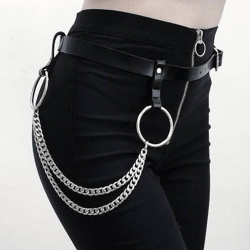 Cool Womens Mens Big Rings Double Pants Chain Jeans Chain Jean Chain Wallet Chain For Men