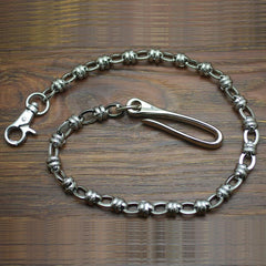 Cool Men's Handmade Stainless Steel Silver Biker Wallet Chain Pants Chain For Men