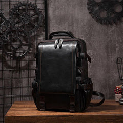 Cool Mens Leather 15inch Laptop Backpack Satchel Backpack Leather School Backpack for Men