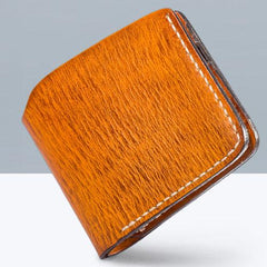Handmade Mens Cool billfold Leather Wallet Men Small Slim Wallets Bifold for Men