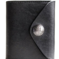 Genuine Leather Mens Cool billfold Leather Wallet Men Small Wallets Bifold for Men - iChainWallets