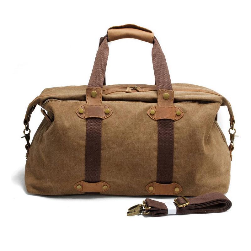 Mens Waxed Canvas Weekender Bag Canvas Travel Bag Shoulder Bag for Men