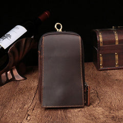 Small Mens Leather CELL PHONE HOLSTER Belt Bag Belt Pouch Waist Bag For Men