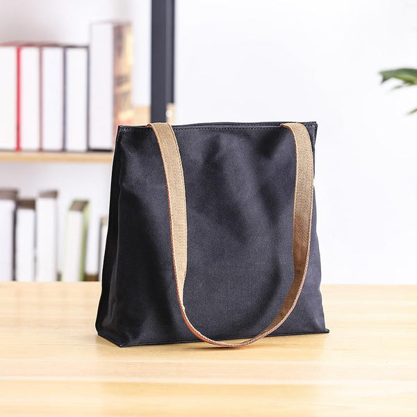 Canvas Mens Womens 11" Simple Tote Bag Handbag Tote Bag Shoulder Bag Tote Purse For Men