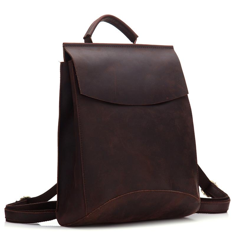 Vintage Brown LEATHER MEN'S Satchel College Backpack Travel Backpack School Backpack For Men