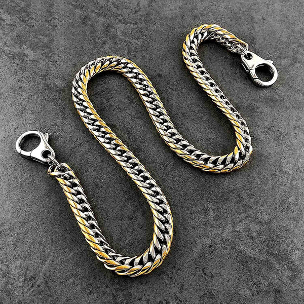 SOLID STAINLESS STEEL BIKER SILVER GOLD WALLET CHAIN 18'' LONG PANTS CHAIN Jeans Chain Jean Chain FOR MEN