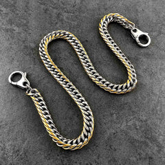 SOLID STAINLESS STEEL BIKER SILVER GOLD WALLET CHAIN 18‘â€?LONG PANTS CHAIN Jeans Chain Jean Chain FOR MEN