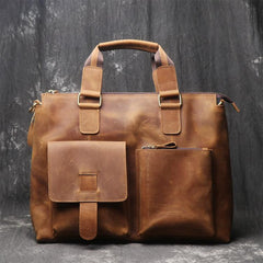 Leather Mens Briefcase 13inch Laptop Handbag Work Bag Business Bag Shoulder Bag For Men