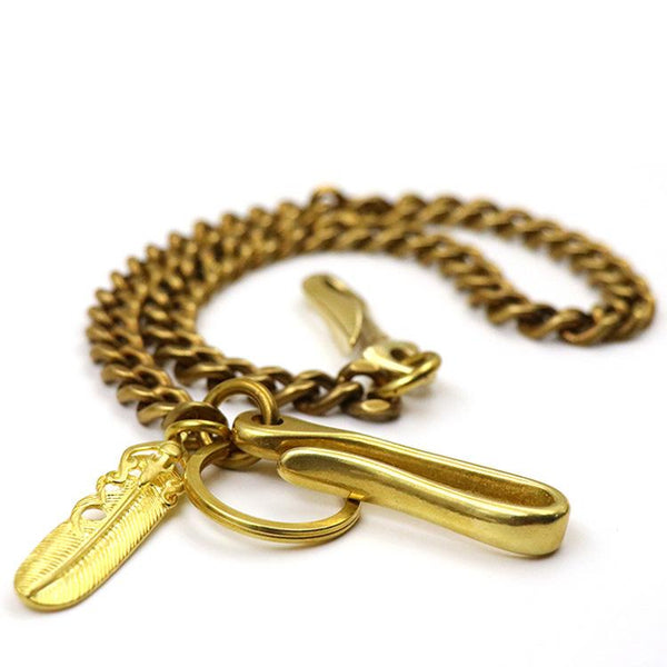 Cool Brass Mens Key Chain Long Gold Wallet Chain Pants Chain Biker Wallet Chain For Men