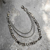 Badass Men's Silver Triple Pants Chain Bike Chain Long Punk Wallet Chain For Men