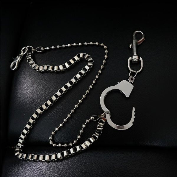 Fashion Men's Silver Double Long Pants Chain Punk Biker Wallet Chain For Men