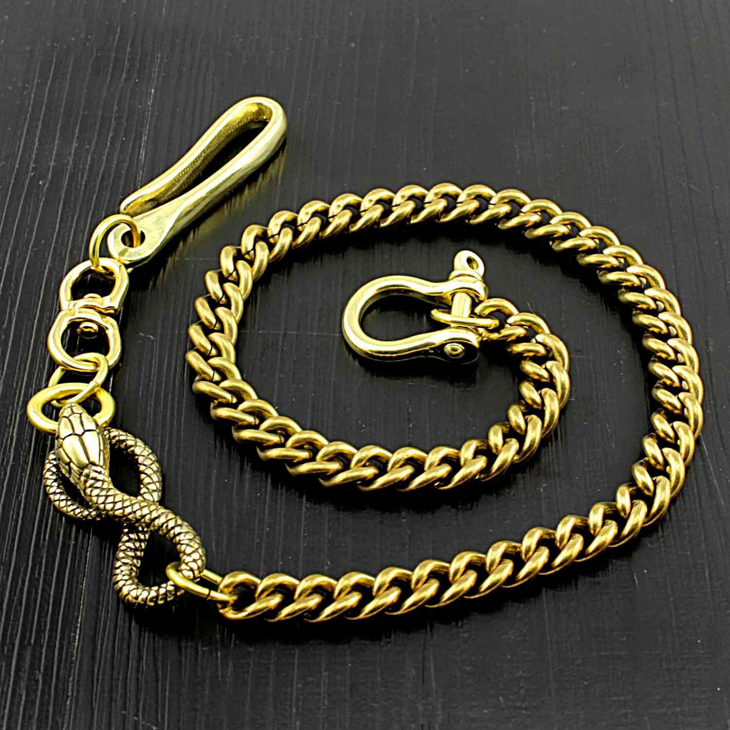 Cool Gold Long Snake Pants Chain Wallet Chain Long Biker Wallet Chain For Men