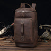 Dark Coffee Bucket Leather Men's 14 inches Large College Backpack Barrel Travel Backpack For Men