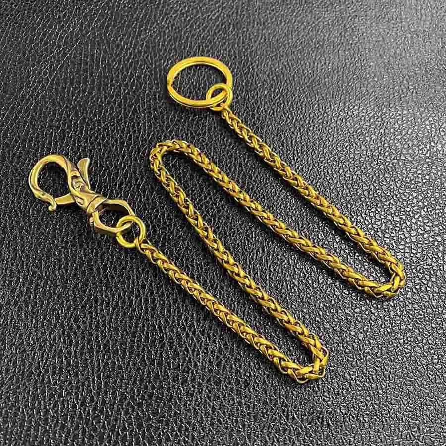 Fashion Brass 18" Mens Dragon Ring Key Chain Gold Pants Chain Wallet Chain Motorcycle Wallet Chain for Men