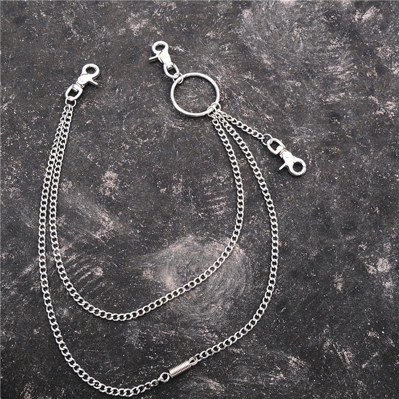 Fashion Mens Womens Long Double Layer Pants Chain Wallet Chain For Men