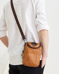 Cool Leather Mens Belt Pouch Waist Bag BELT Phone BAG Mini Shoulder Bag For Men