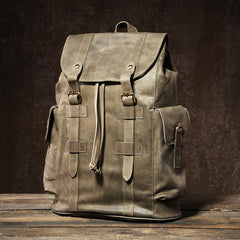 Handmade Leather Mens Cool Vintage Backpack Large Travel Bag Hiking Bag for Men