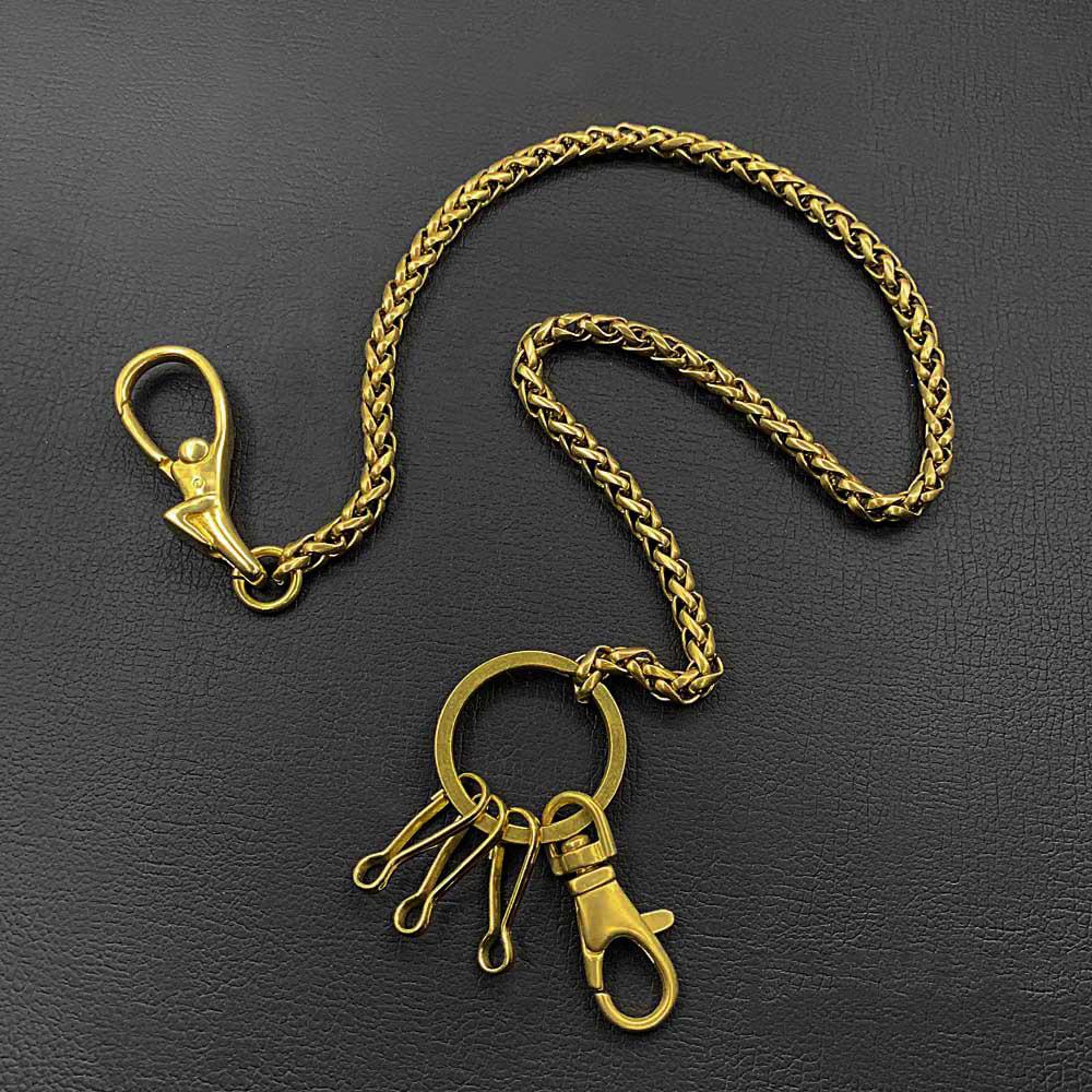 Fashion Brass 18" Mens Key Chain Pants Chain Wallet Chain Motorcycle Wallet Chain for Men