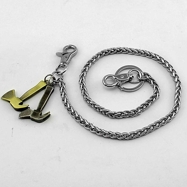 Cool Silver Axe Key Chain Long Wallet Chain BIker Wallet Chain Pants Chain For Men