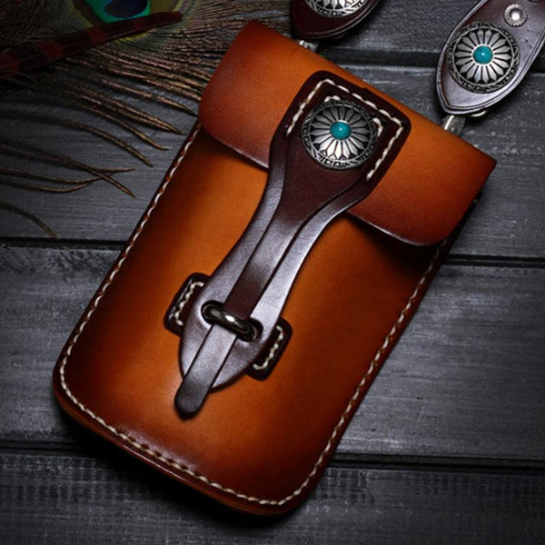 Handmade Leather Mens Waist Bag Hip Pack Belt Bag Fanny Pack Bumbag for Men