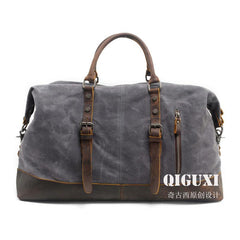 Mens Waxed Large Canvas Weekender Bag Canvas Travel Bag Canvas Overnight Bag for Men