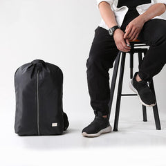 Cool PVC Water Repellent Fabric Men's Black Travel Backpack Large 15.6'' Backpack Laptop Backpack For Men