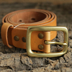 Handmade Genuine Custom Leather Mens Leather Men Beige Belt for Men