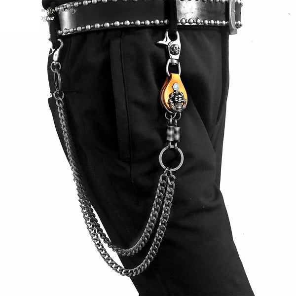 Cool Men's Women's Black Bike Chain Long Biker Wallet Chain Pants Chai