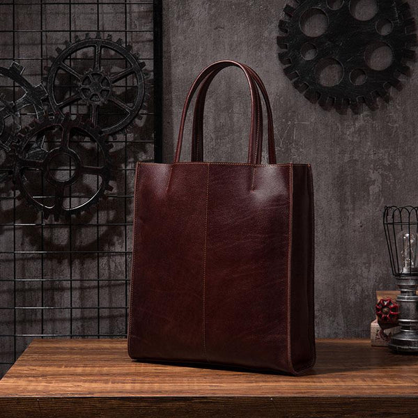 Cool Handmade Leather Mens Tote Bag Cool Messenger Tote Bag Handbag for men