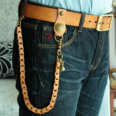Cool Men's Leather Cross Gold Key Chain Pants Chain Biker Wallet Chain For Men