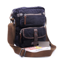 Canvas Black Mens Vertical Postman Bags Canvas Messenger Bags Khaki Courier Bag For Men