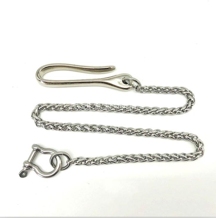 Silver 19'' Men Stainless Steel Rock Wallet Chain Biker Jeans Chain Jean Chain Key Chain for Men