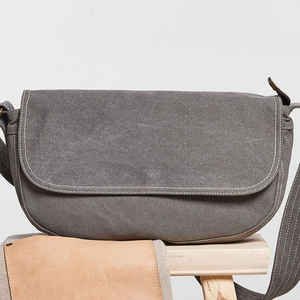 Mens Canvas Gray Cool Messenger Bag Side Bag Shoulder Bag for Men